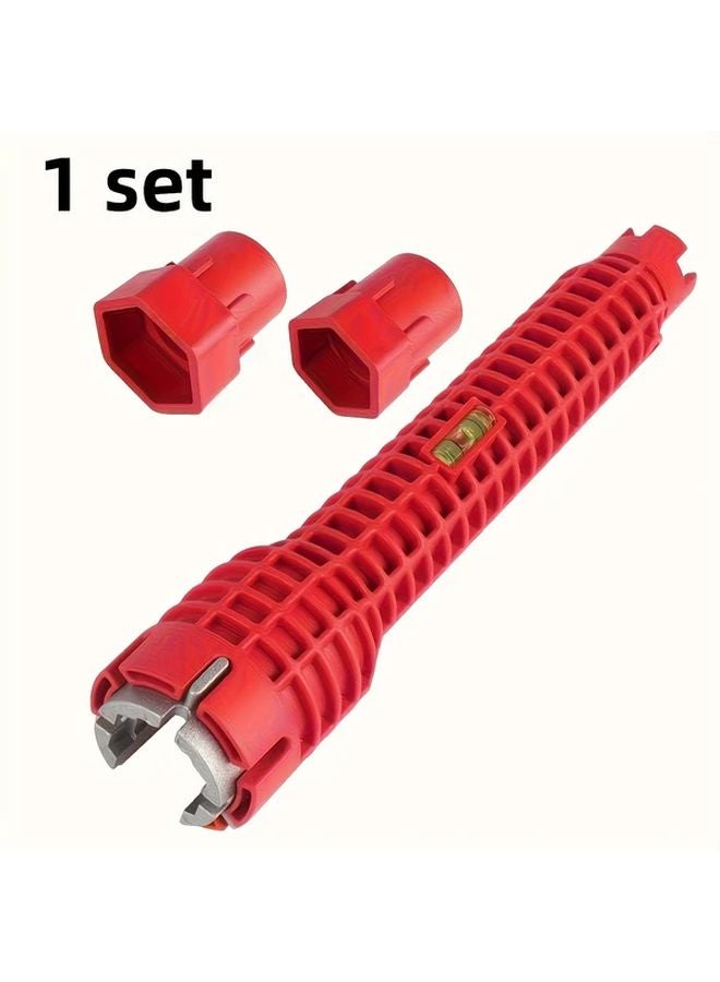 Red 5 In 1 Multi Functional Sink Wrench Adjustable Narrow Space Head For Faucet Toilet Sink Bathroom Kitchen Plumbing - Image 4