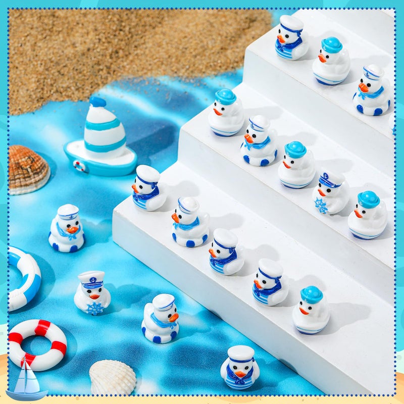 GGSTDDUP 60pcs Sailor Cruise Ducks Toy Figures, Tiny Ducks Dress up Toy Figurines, Nautical Cruise Toy Party Favors Gift Decoration (4 Styles) - Image 4