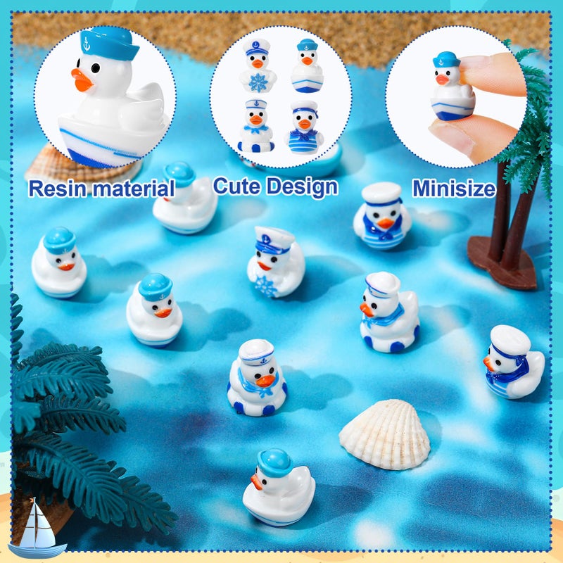 GGSTDDUP 60pcs Sailor Cruise Ducks Toy Figures, Tiny Ducks Dress up Toy Figurines, Nautical Cruise Toy Party Favors Gift Decoration (4 Styles) - Image 3