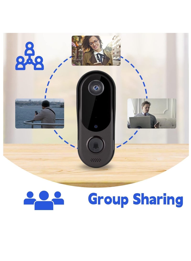 Excefore - Smart WiFi Remote Video Doorbell, Intelligent Visual Doorbell Home Intercom HD Wireless Rechargeable Security Door Doorbell, Can Two-Way Calls, Photo, with Indoor Unit - Image 1