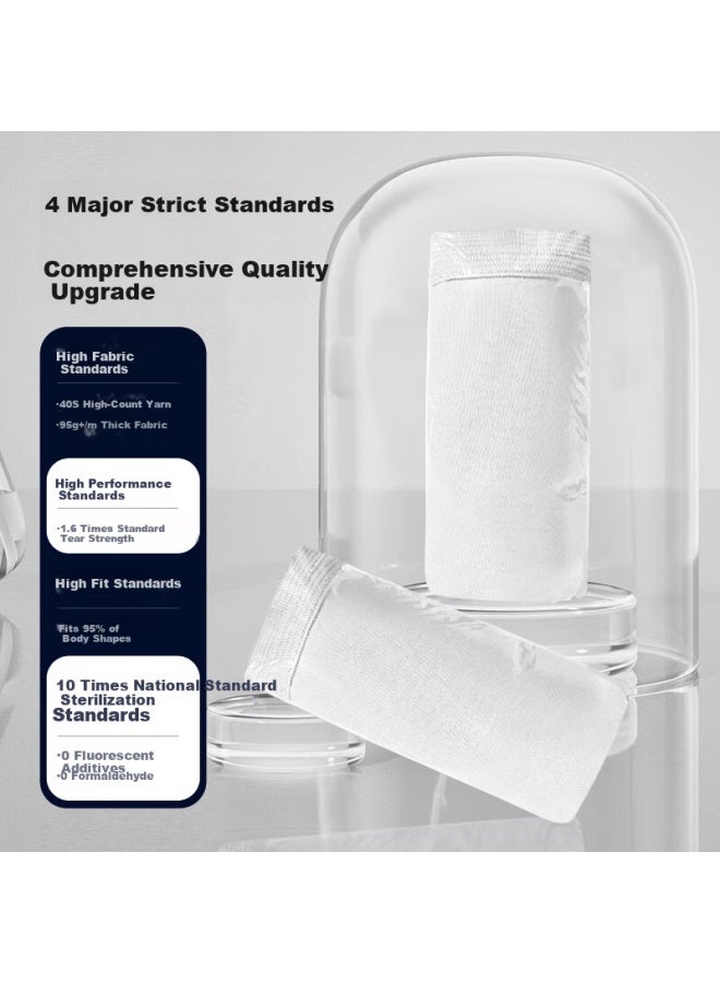 Free Go Freego Disposable Men's Cotton Boxer Briefs Sterilized Travel Portable Wash-free Daily Use Plus Size 4XL 9-pack White - Image 2