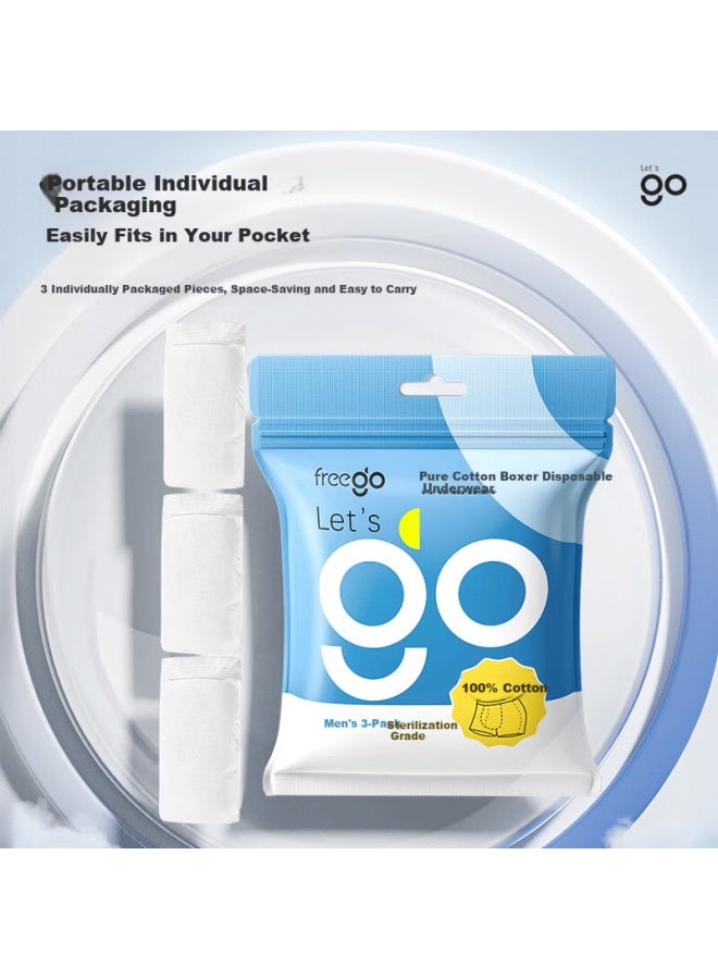 Free Go Freego Disposable Men's Cotton Boxer Briefs Sterilized Travel Portable Wash-free Daily Use Plus Size 4XL 9-pack White - Image 5