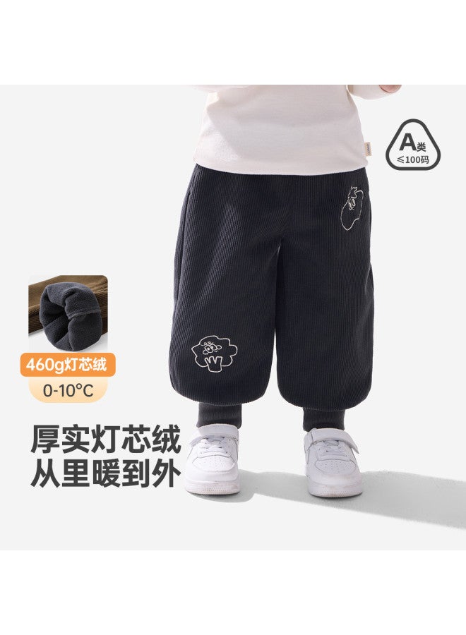 Baby Corduroy Pants Fleece Winter Kids' Warm Pants Sweatpants Boys Girls - Image 2