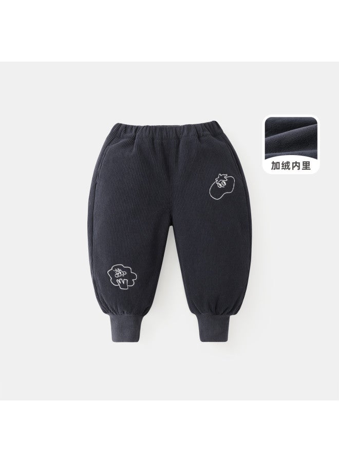 Baby Corduroy Pants Fleece Winter Kids' Warm Pants Sweatpants Boys Girls - Image 4