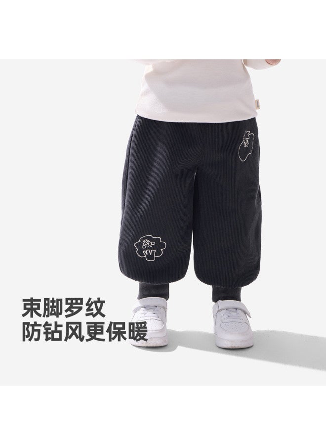 Baby Corduroy Pants Fleece Winter Kids' Warm Pants Sweatpants Boys Girls - Image 3