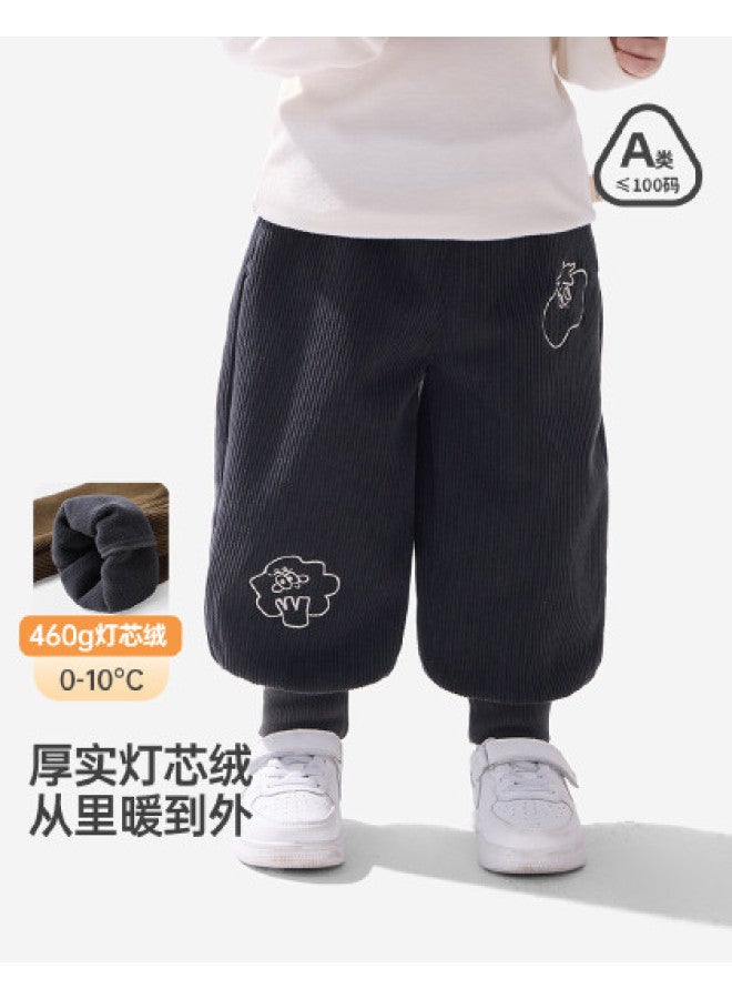 Baby Corduroy Pants Fleece Winter Kids' Warm Pants Sweatpants Boys Girls - Image 1