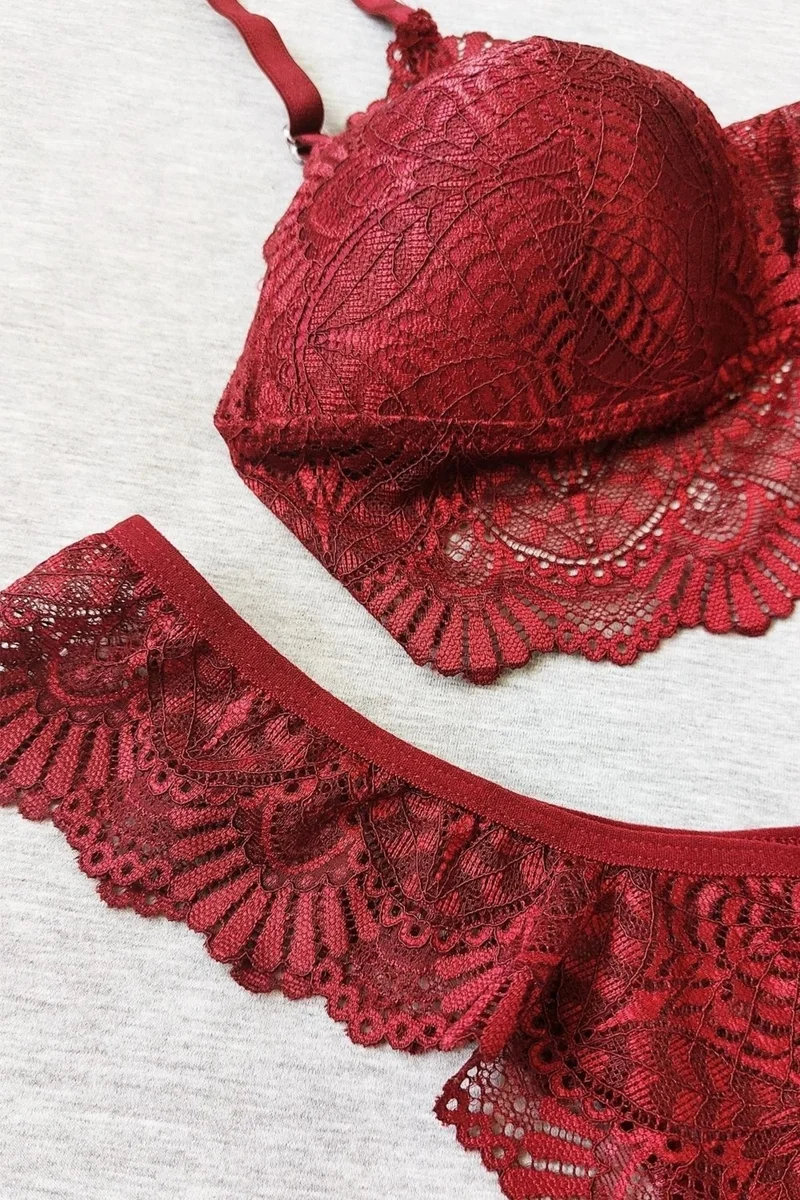 Sensu Women's Lace Bralette Cupless Underwear Set - BRA2024