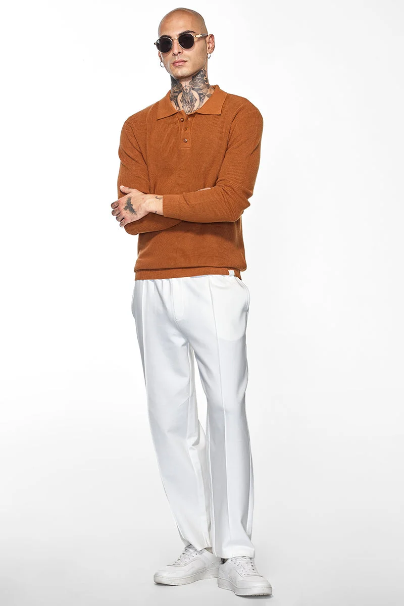 SNITCH تيشيرت بولو سادة بني من كور لاب