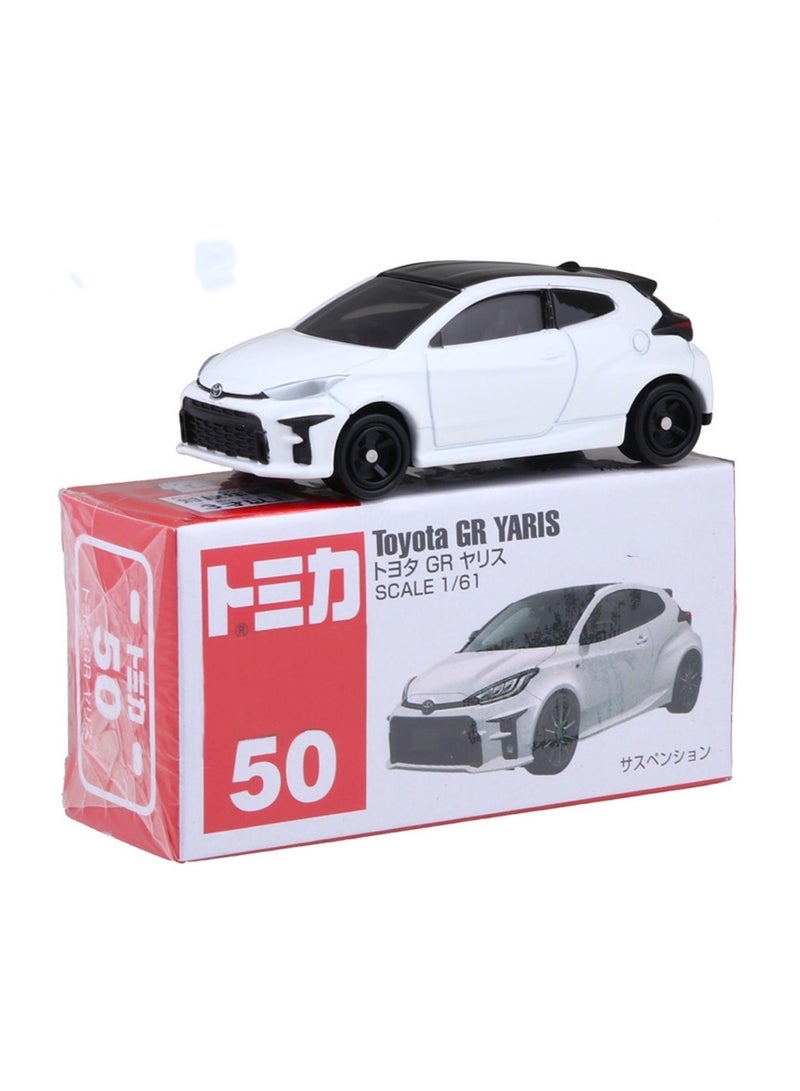 Genuine Alloy Car No. 50 White Toyota GR Yaris Simulation Model Children's Car Boy Toy Car Collection Birthday Gift