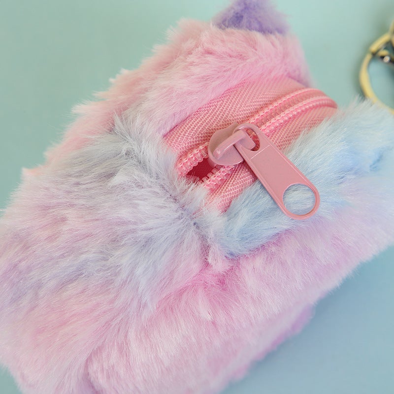 Korean Style Girl Heart Cute Cat Coin Purse Student Portable Earphone Bag Plush Storage Coin Bag Key Case - Image 5