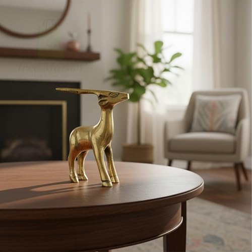 TREEMAISON Brass Deer Statue | Weight -270 Gram Approx | Vastu Shastra & Feng Shui Remedies | Home Decor | Vastu Remedy | Pack of 1 - Image 5