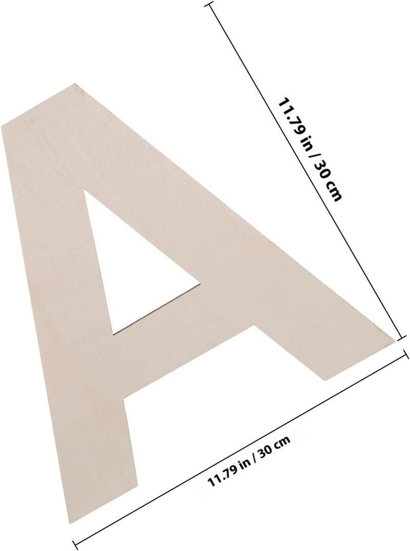 2pcs Unfinished Wooden Letter A Craft Sign for Wedding Wall Decoration DIY Home Decor 30cm - Image 2