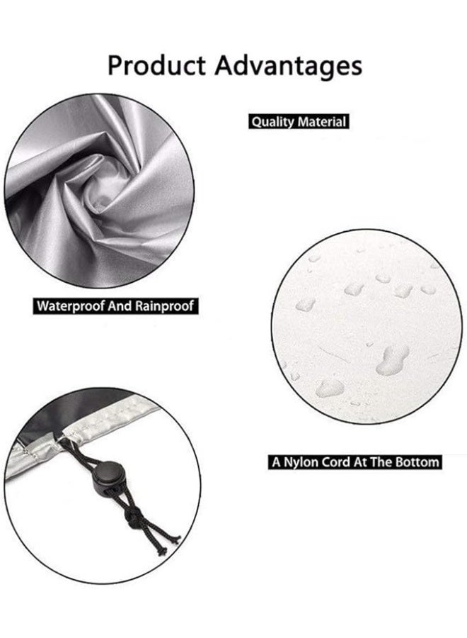 Round Table Covers Garden Sofa Outdoor Patio Rainproof Dust/Sun Waterproof Idle Furniture Protection Silver, 25 Sizes (Color : Silver, Size : 140x90cm) - Image 4