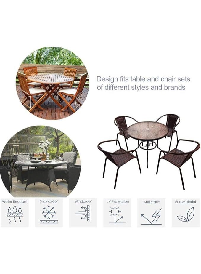 Round Table Covers Garden Sofa Outdoor Patio Rainproof Dust/Sun Waterproof Idle Furniture Protection Silver, 25 Sizes (Color : Silver, Size : 140x90cm) - Image 3