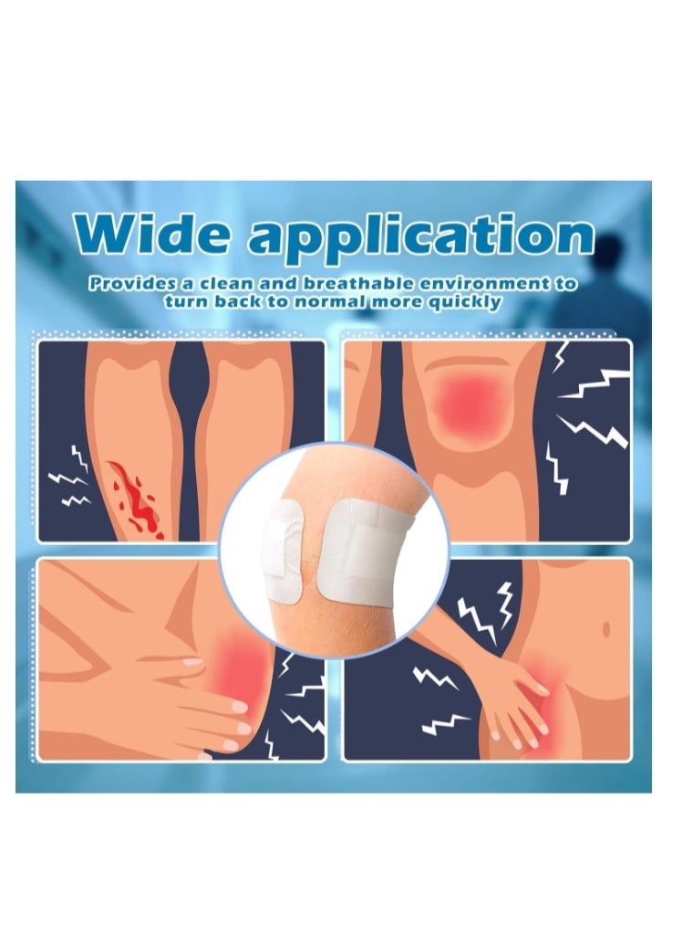 الواحة-TH ٢٠ قطعة من ضمادات الشاش المعقمة ذات الحواف، ضمادات لاصقة معقمة، ضمادات لاصقة تسمح بمرور الهواء مع وسادة غير لاصقة للعناية بالجروح، مقاس ١٥ × ١٠ سم - Image 5