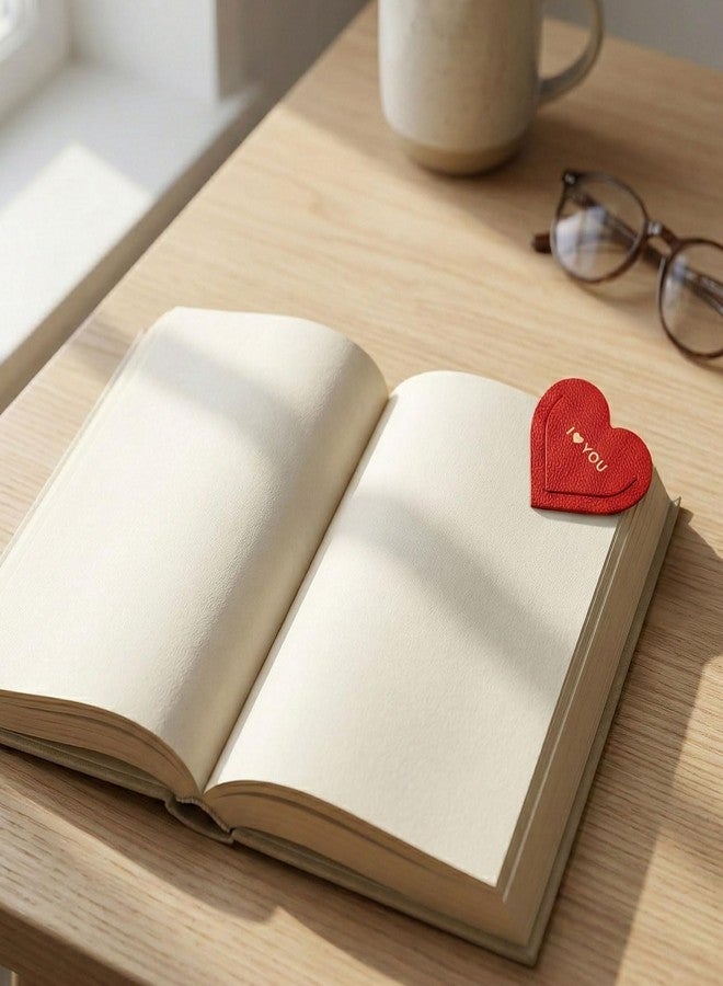 Musemory Heart Leather Bookmark for Book Lovers - Cute Gold Foil Book Marker, Romantic Heart Page Marker, Gift for Readers, Students, Teachers, Bible Study, Valentine Gift (I Love You) - Image 5