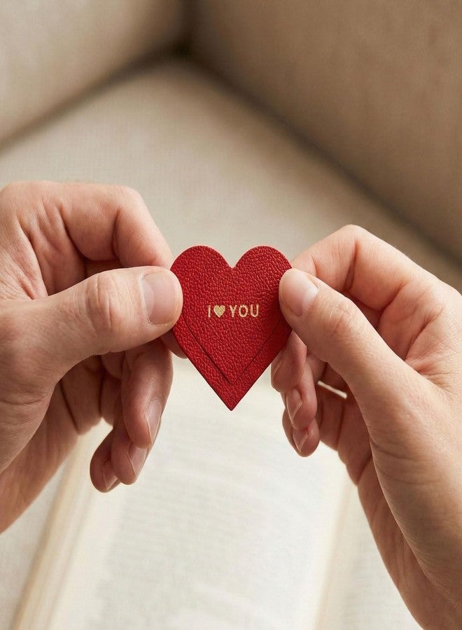 Musemory Heart Leather Bookmark for Book Lovers - Cute Gold Foil Book Marker, Romantic Heart Page Marker, Gift for Readers, Students, Teachers, Bible Study, Valentine Gift (I Love You) - Image 4