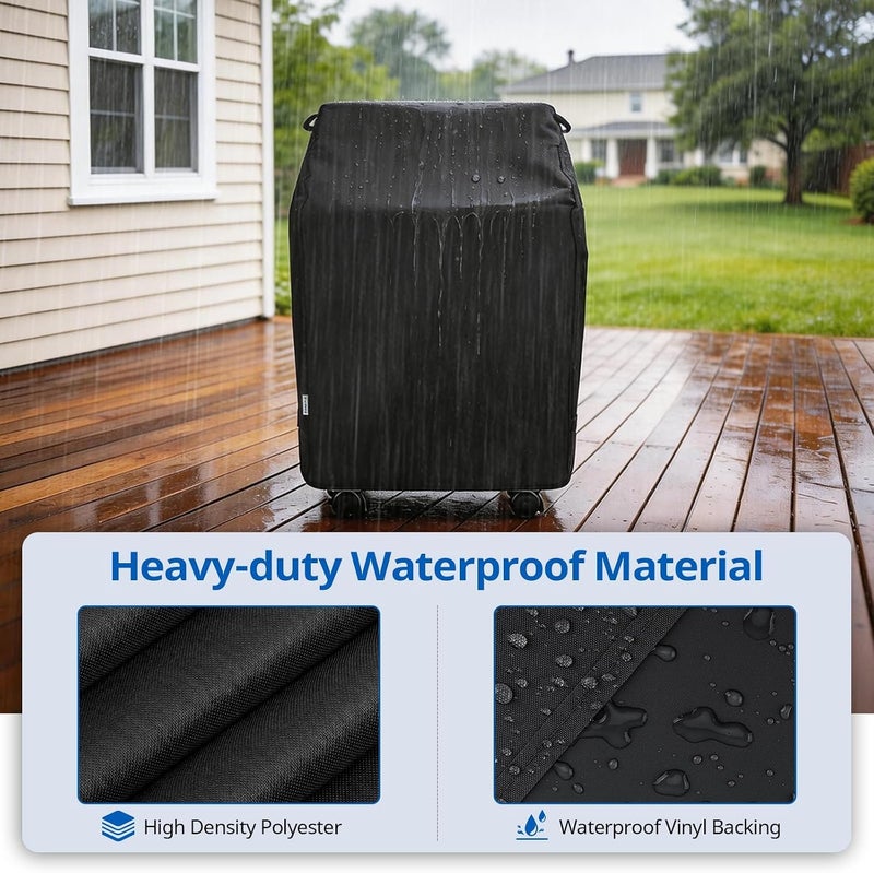 SunPatio 2 Burner Gas Grill Cover 32 inch, Heavy Duty Waterproof Small BBQ Grilling Cover, Compatible for Weber Char-Broil Nexgrill and More Grills with Collapsed Side Tables, All Weather Protection - Image 3