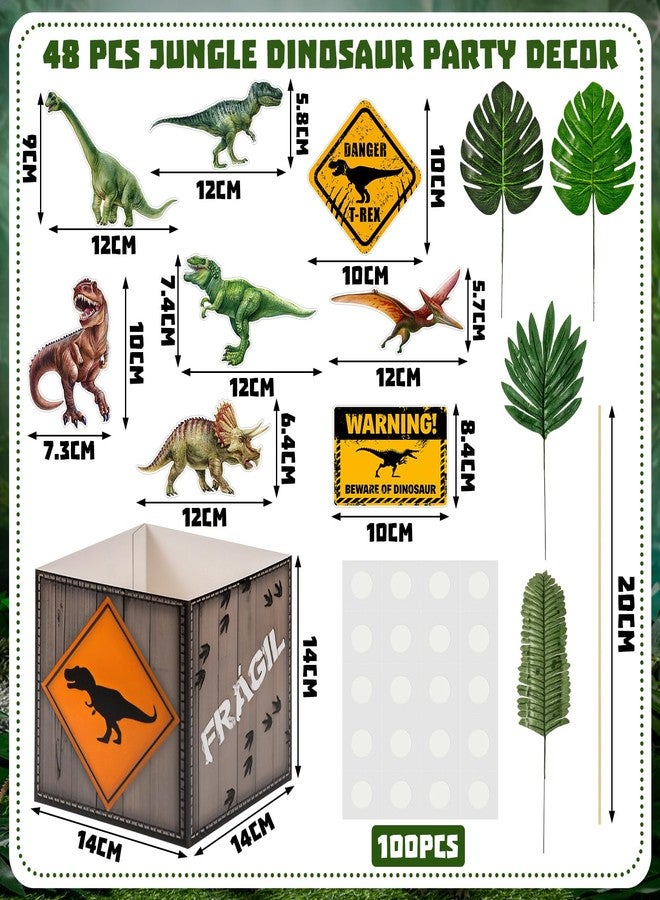 Weekgrat 6 Set Dinosaur Party Table Centerpiece Decorations Include Cassette Tape Bucket Centerpiece Sticks Table Toppers Photo Booth Props with Paper Decor for Party - Image 2