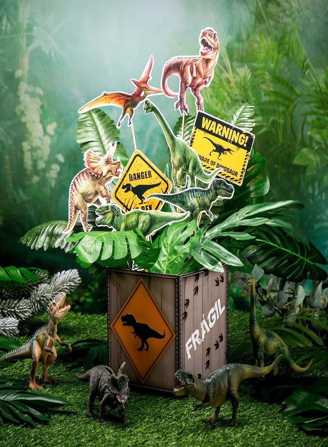 Weekgrat 6 Set Dinosaur Party Table Centerpiece Decorations Include Cassette Tape Bucket Centerpiece Sticks Table Toppers Photo Booth Props with Paper Decor for Party - Image 3