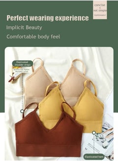 3 Pack of Sports Knit Bra Front Zipper Sports Vest Without Steel Ring Suspenders Women's Seamless Bralette One-piece High Elastic Leisure Bra Wrapped Chest Strap Chest Pad Morandi Color for Women - pzsku/ZED2E17E94421C166DEA7Z/45/_/1709781441/92a7a777-3b59-4e17-8e40-4c652492cd87