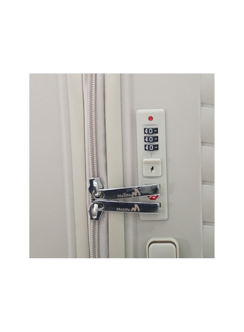 MELIFE Hardside Luggage Trolley Bag 3 Pieces Set,Khaki (S-20",M-24",L-28") - Image 3