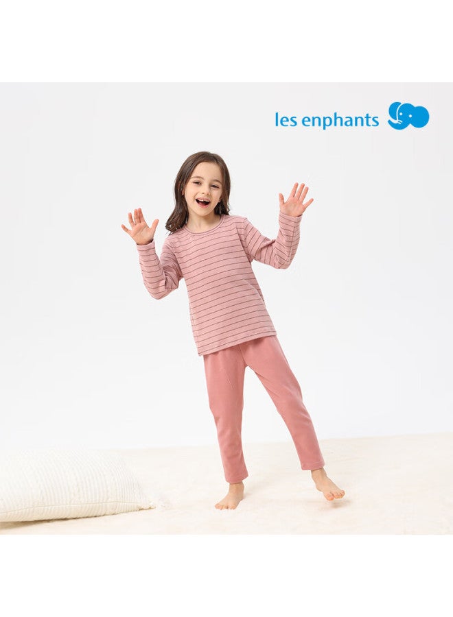 Les enphants Liyingfang Children's Pajamas Thermal Underwear Set Boys Autumn Long Johns Round Neck Red 110 CM - Image 1
