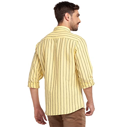 Spykar Men's Regular Fit Shirt (MSH02BBSTS262BUTTERYELLOWM_Yellow_Medium) - Image 3