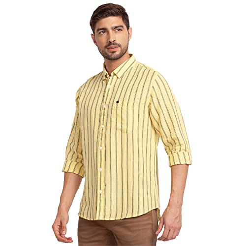 Spykar Men's Regular Fit Shirt (MSH02BBSTS262BUTTERYELLOWM_Yellow_Medium) - Image 2