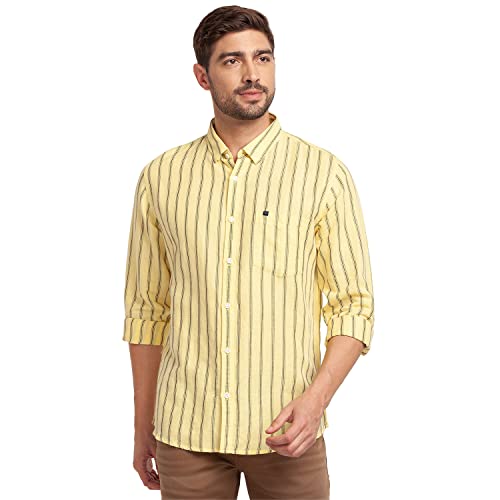 Spykar Men's Regular Fit Shirt (MSH02BBSTS262BUTTERYELLOWM_Yellow_Medium) - Image 1