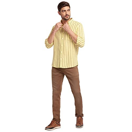 Spykar Men's Regular Fit Shirt (MSH02BBSTS262BUTTERYELLOWM_Yellow_Medium) - Image 4