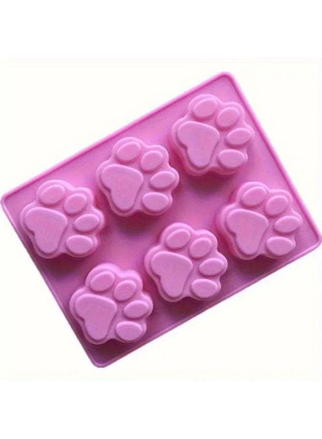 1pc Food Grade Silicone Dog Paw Cake Mold For Baking Fondant Cupcakes - Image 1