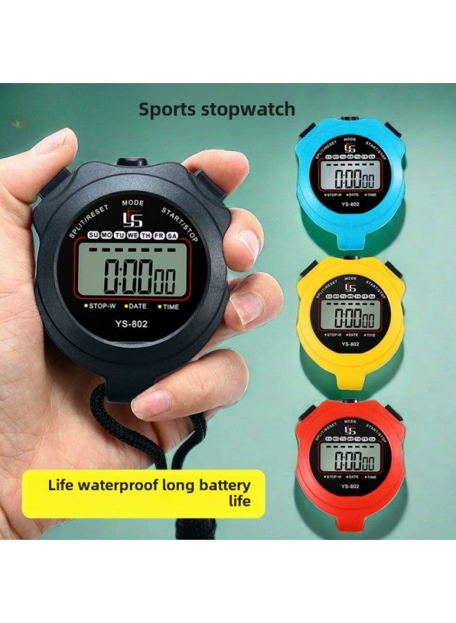 Generic Stopwatch Timer Training Physical Education Teacher Track And Field Running Fitness Exercise Referee Competition Special Postage-Display Accuracy:Ys-802 Yellow  - Image 1