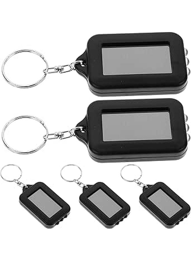 Mini Solar LED Keychain Flashlight 5 Pack Portable Handheld Light For Camping Hiking Emergency - Image 1