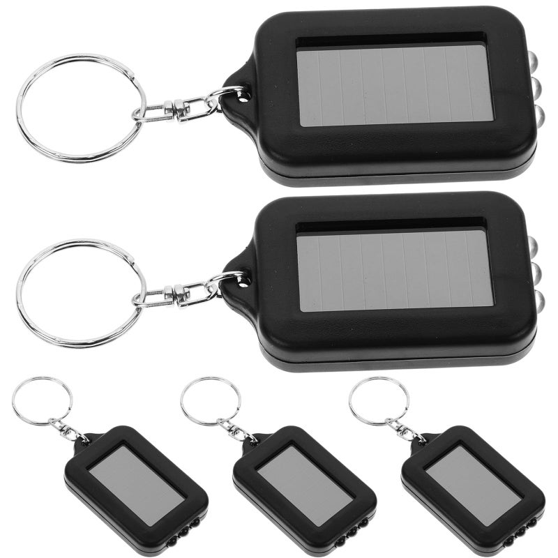Mini Solar LED Keychain Flashlight 5 Pack Portable Handheld Light For Camping Hiking Emergency - Image 2