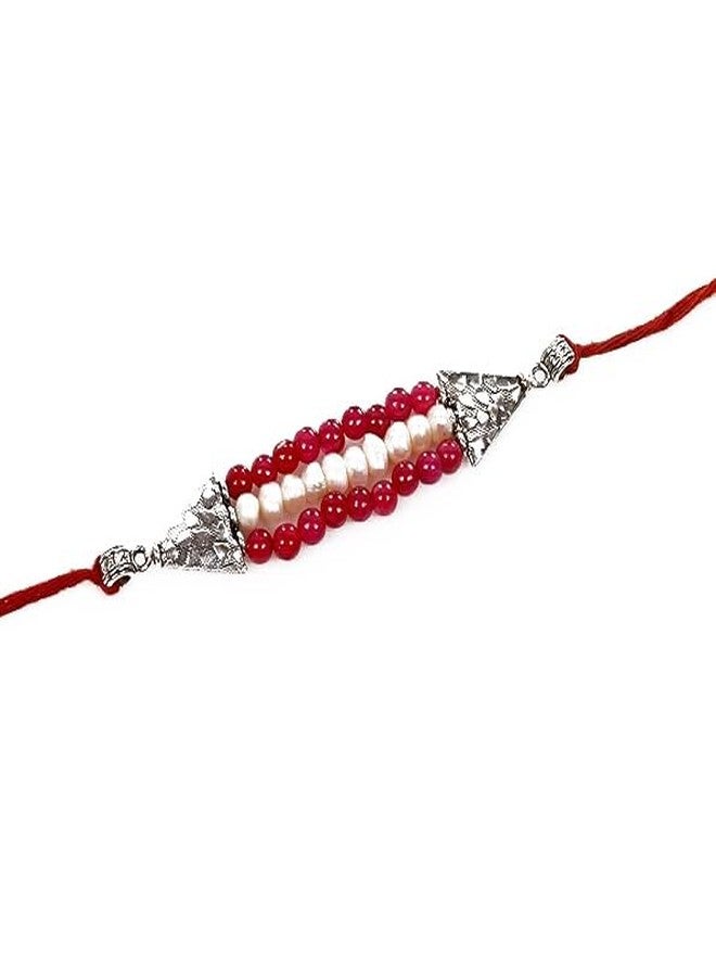 gemsindia خرز من الأحجار الكريمة الحقيقية متعدد الألوان من Gemsindia Rakhi لراكشا باندهان، أحجار كريمة معتمدة، أحجار كريمة مصنوعة يدويًا من أجل Bhai Brother Bhaiya - Image 1