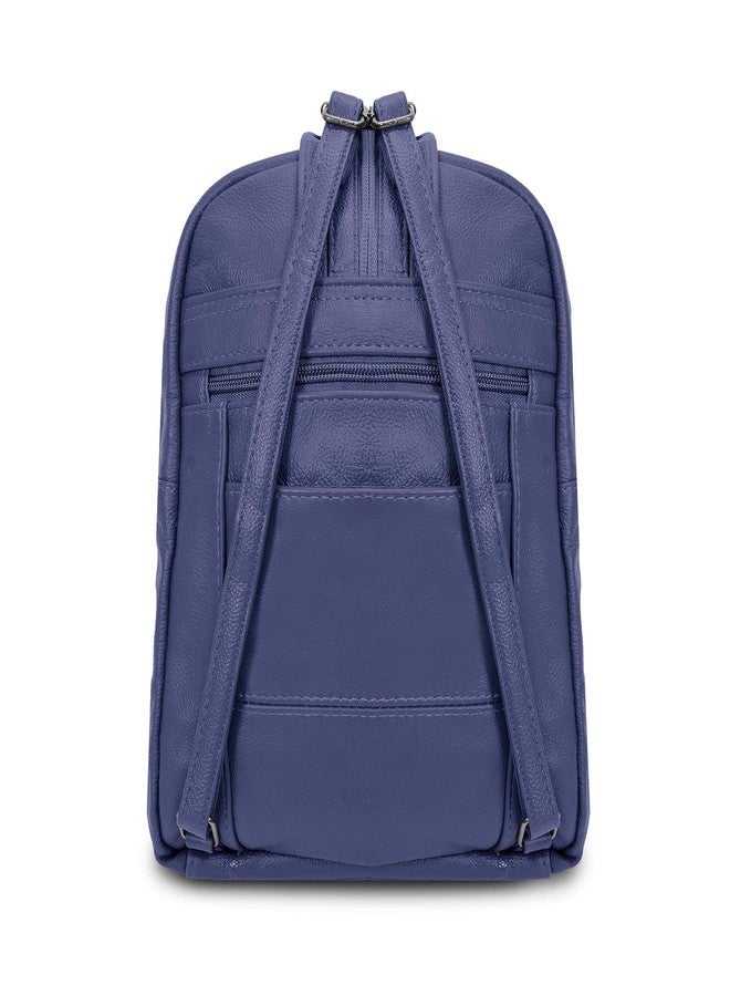 Krediz Mini Backpack - Genuine Leather Backpack Purse For Women - Super Soft Womens Backpack - Travel Backpack With Adjustable Shoulder Straps (Navy) - Image 3