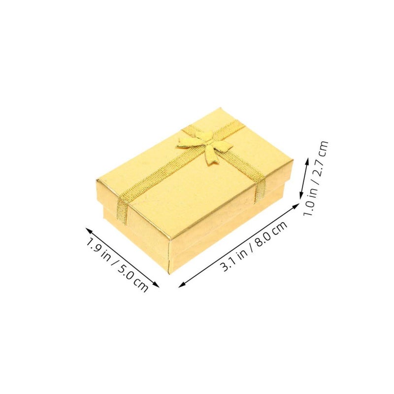 10 Small Golden Jewelry Boxes With Lids Cardboard Present Boxes For Rings Earrings Necklaces Party Favors Travel Storage - Image 3