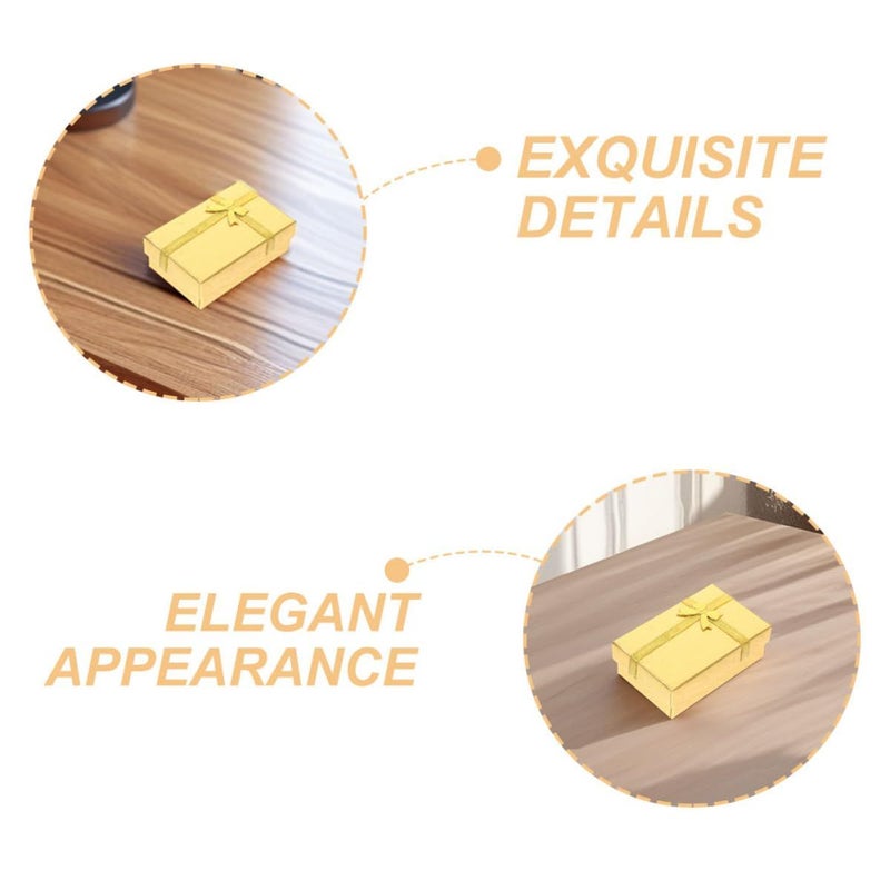 10 Small Golden Jewelry Boxes With Lids Cardboard Present Boxes For Rings Earrings Necklaces Party Favors Travel Storage - Image 4