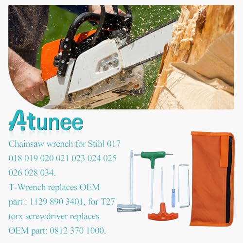 Atunee Chainsaw T Wrench 19mm x 13mm and T-Handle T27 Torx Screwdriver Kit for Husqvarna Stihl 017 018 019 020 021 023 024 025 026 028 034 Chainsaw Replace 1129 890 3401 0812 370 1000 - Image 3
