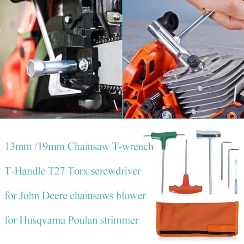 Atunee Chainsaw T Wrench 19mm x 13mm and T-Handle T27 Torx Screwdriver Kit for Husqvarna Stihl 017 018 019 020 021 023 024 025 026 028 034 Chainsaw Replace 1129 890 3401 0812 370 1000 - Image 4