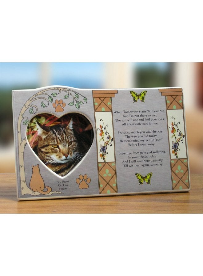 بانبيري ديزاينز إطار صورة تذكاري للقطط من BANBERRY DESIGNS - عندما يبدأ الغد بدوني - في ذكرى قطة محبة - لوحة صورة هدية تعاطف للقطط - فقدان طفل فروي - Image 2