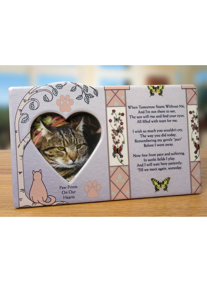 بانبيري ديزاينز إطار صورة تذكاري للقطط من BANBERRY DESIGNS - عندما يبدأ الغد بدوني - في ذكرى قطة محبة - لوحة صورة هدية تعاطف للقطط - فقدان طفل فروي - Image 3
