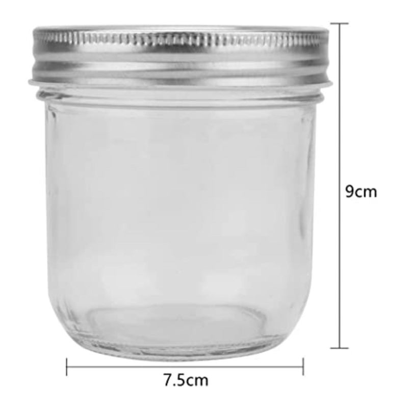baihuoMason Jars with Airtight Metal Regular Lids 10oz/300ml,Sealed Clear Glass Canning Jars with Wide Mouth for Spices, Honey, Jam, dessert Jelly, of 12 - Image 2