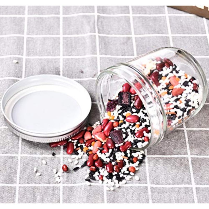baihuoMason Jars with Airtight Metal Regular Lids 10oz/300ml,Sealed Clear Glass Canning Jars with Wide Mouth for Spices, Honey, Jam, dessert Jelly, of 12 - Image 4
