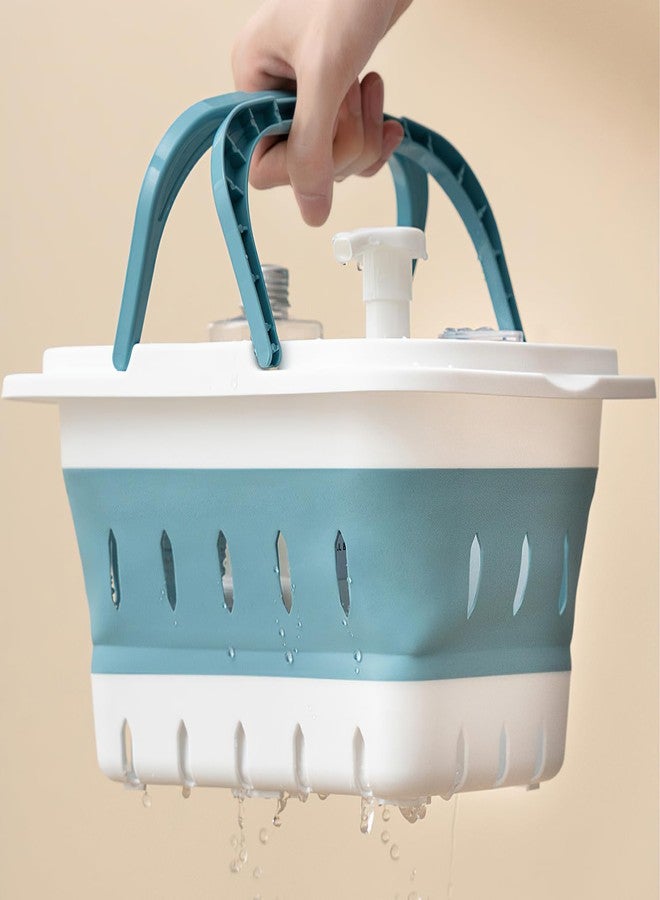 Kingrol 2-Pack Portable Shower Caddy Tote, Collapsible Plastic Storage Basket with Handle, Organizer Bin for Bathroom, Kitchen, College Dorm, Gym, Pantry, Garage - Image 5
