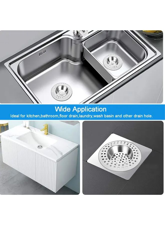 6pcs Silvery Stainless Steel Sink Strainer 3 Inch Round Drain Catcher for Kitchen Bathroom Food Hair Waste - Image 4
