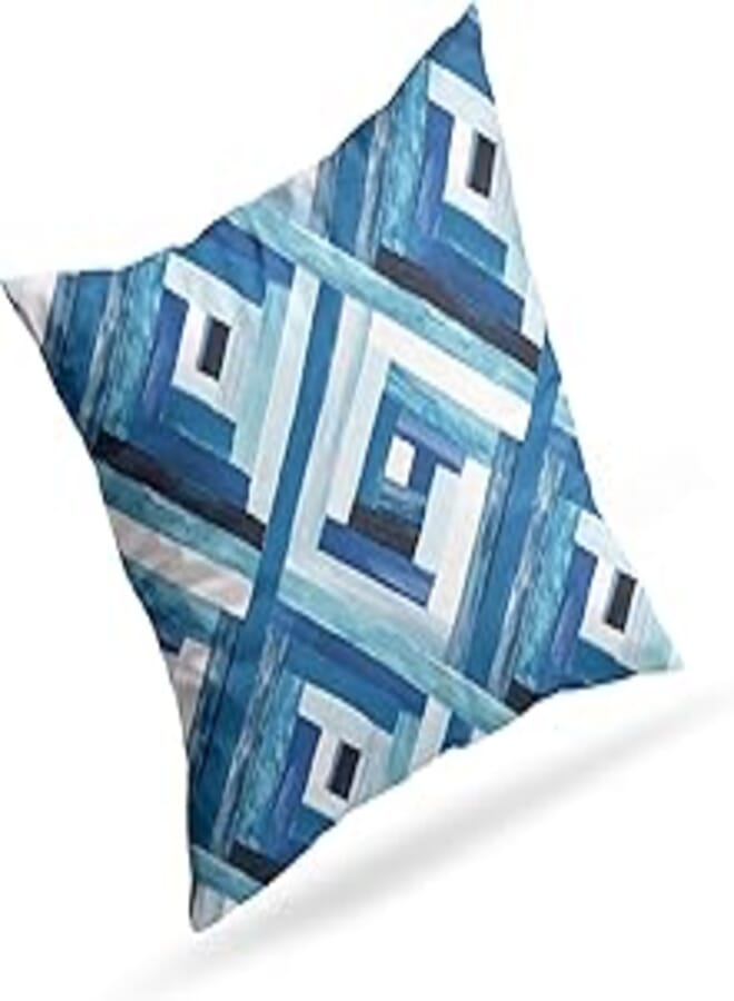 Decorative pillow plush - 50 * 50 - blue * turquoise squares