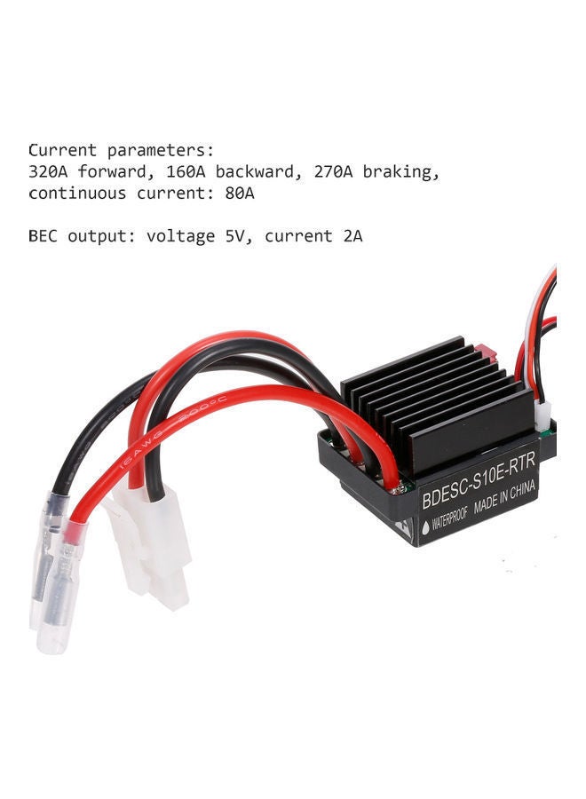 NIBEMINENT Brushed Forward Reverse Electric Speed Controller With Brake 10.5x3.5x7.5cm - Image 2