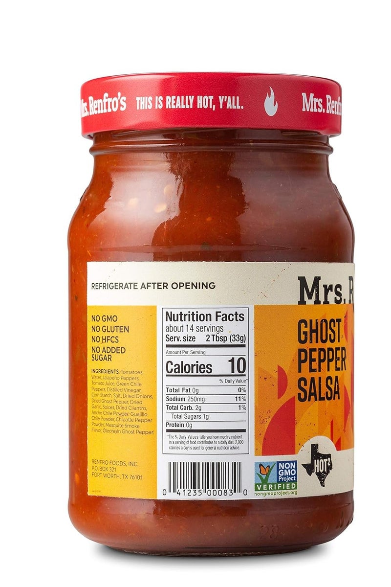 Mrs. Renfro's Mrs. Renfro Ghost Pepper Salsa 16 oz each (2 Items Per Order) - Image 2